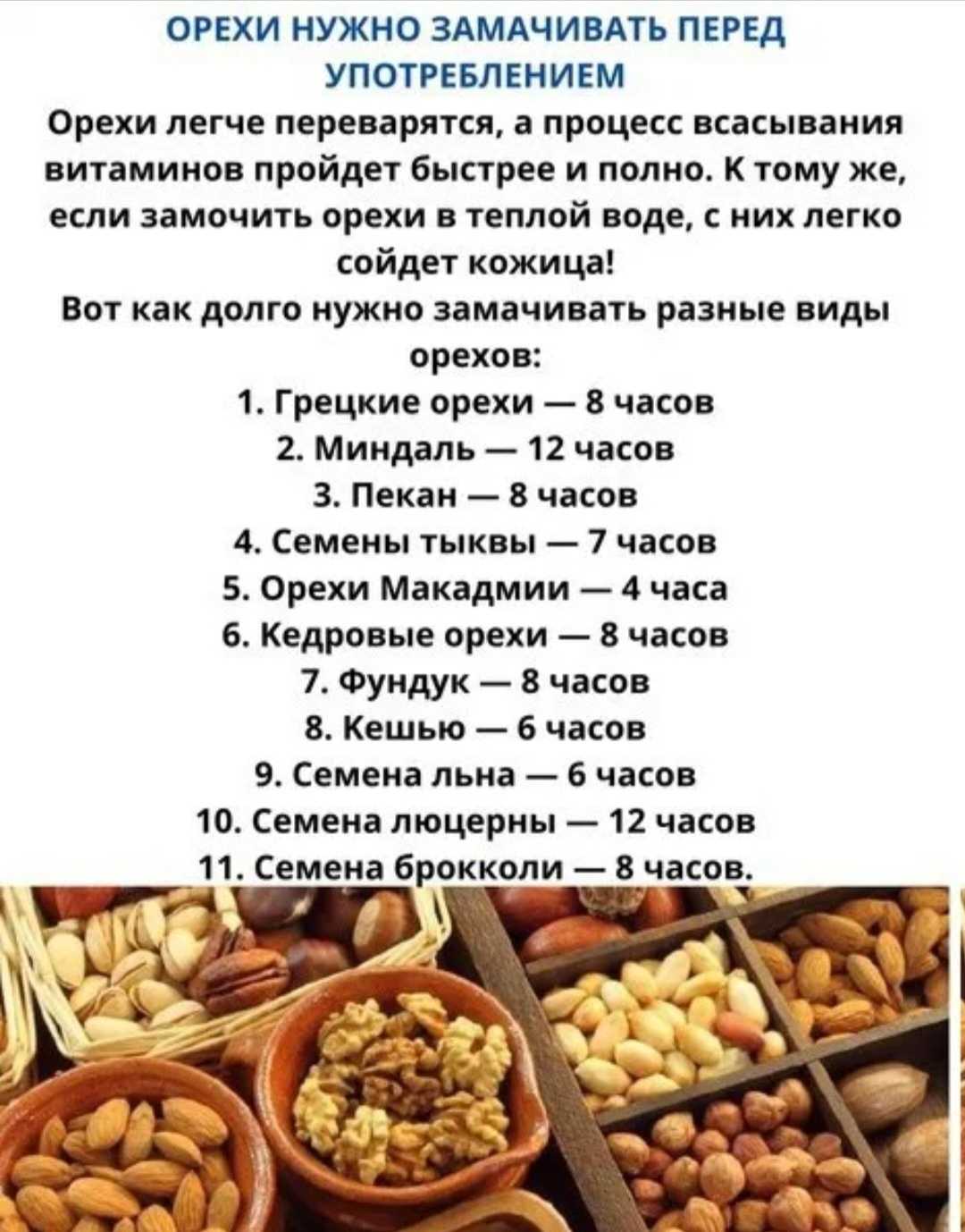 Орехи меняют свой вкус и приобретают дополнительные полезные качества, если их на определенное время замочить перед употреблением Но делать это нужно правильно