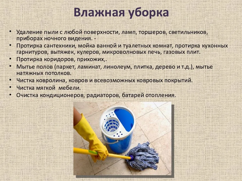 Что такое влажная уборка помещений и дома, что используется, как она проводится