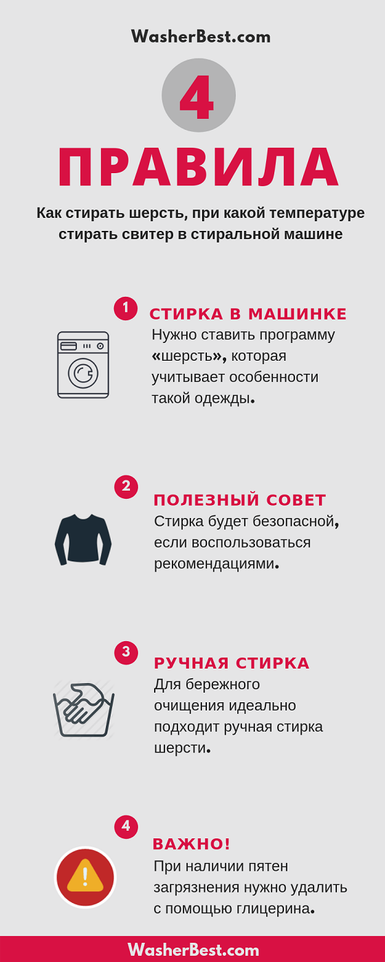 Как стирать шерстяные вещи в стиральной машине, при какой температуре