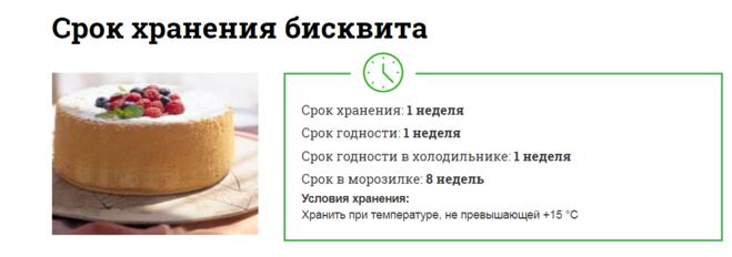 Сколько, где и как хранить бисквит (после выпечки, в холодильнике)