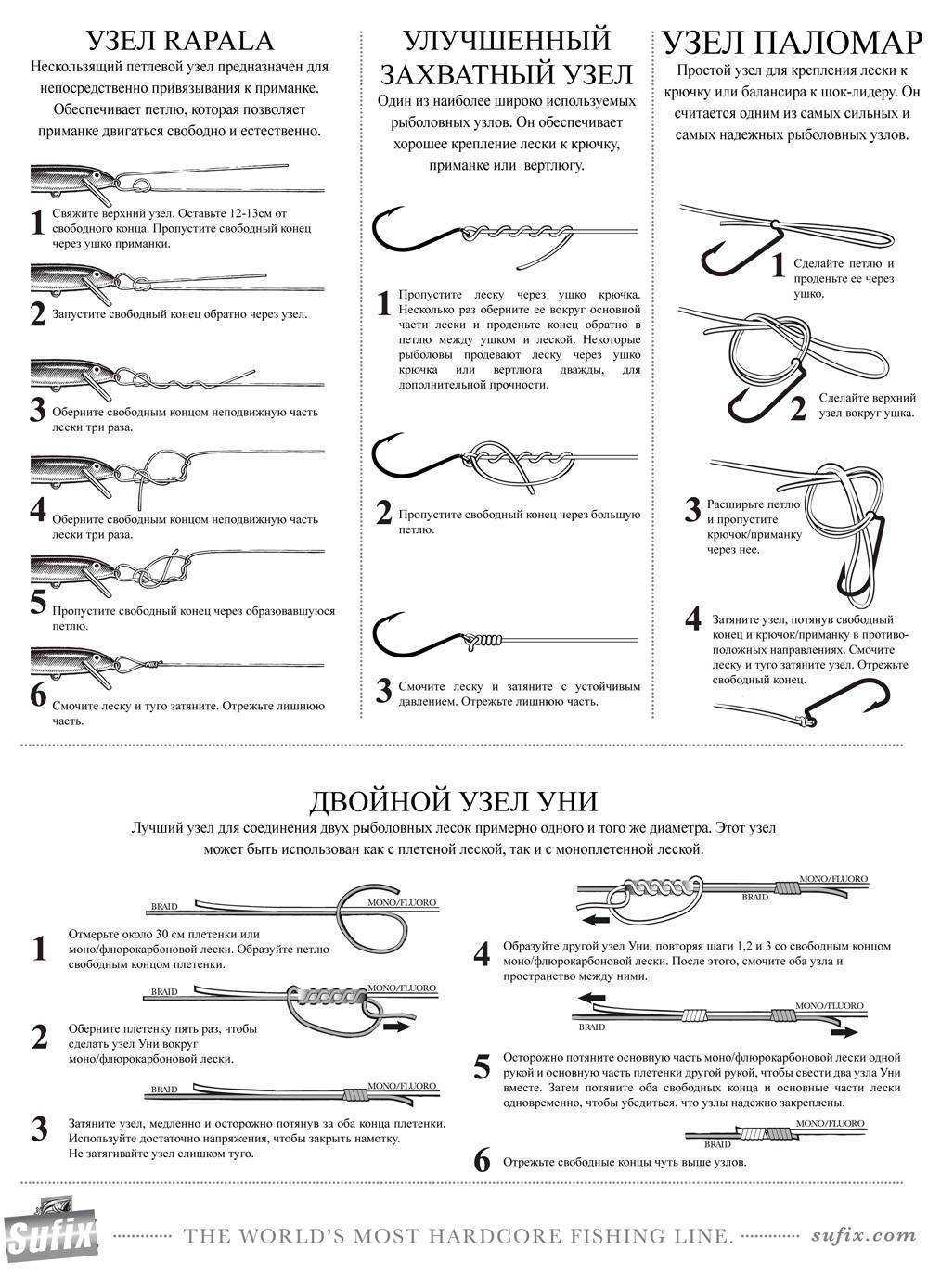 Как привязать крючок к леске: подборка проверенных узлов