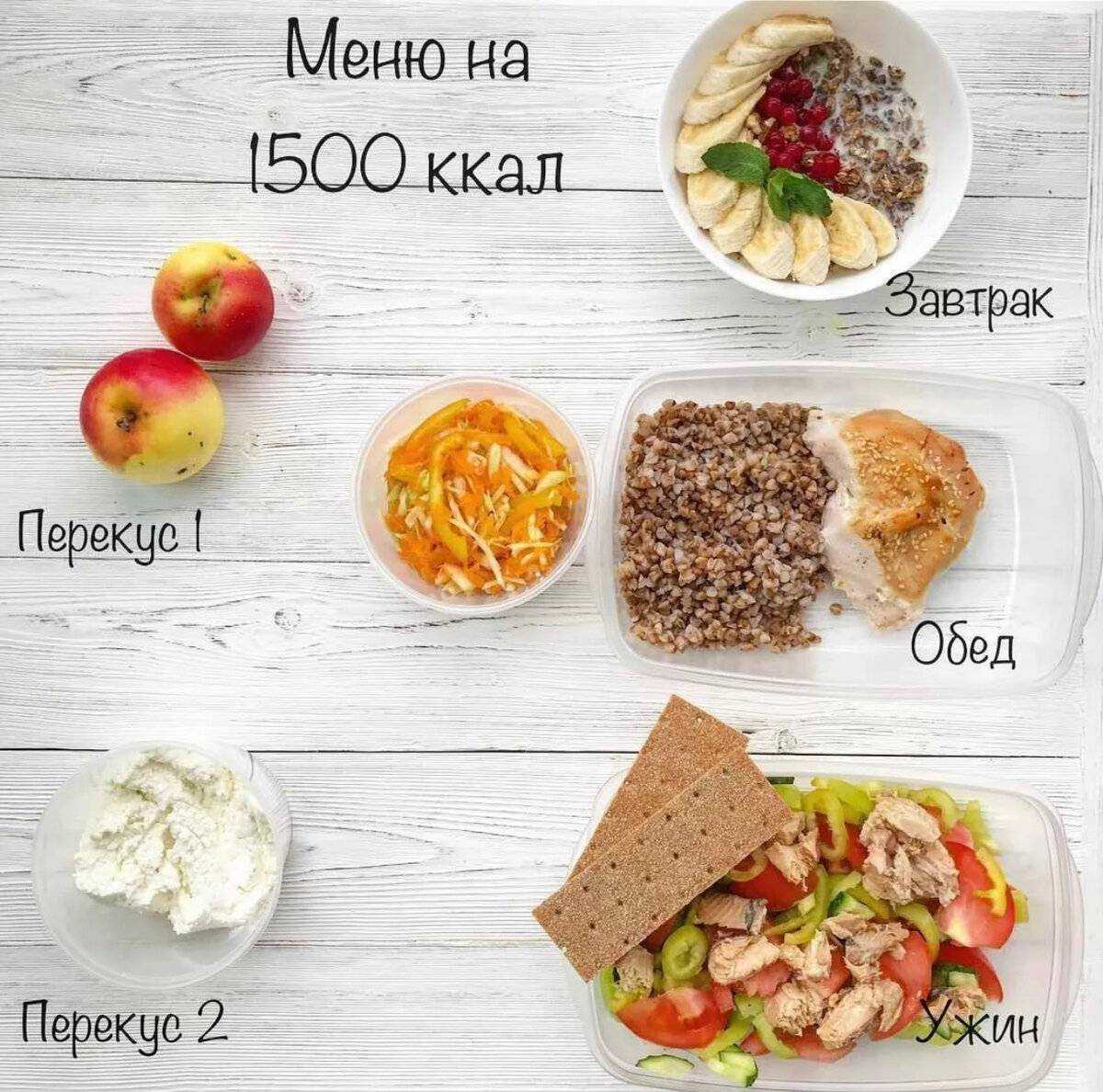 Подробное меню на 1500 калорий в день из простых продуктов. рацион на 1500 ккал в день для похудения из обычных продуктов на неделю