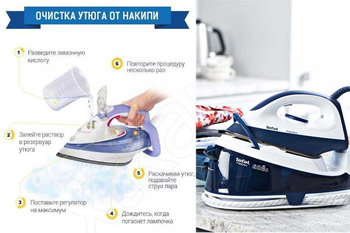 Как удалить накипь в утюге: средства и способы