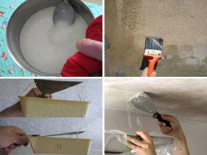 Как смыть водоэмульсионную краску с потолка?