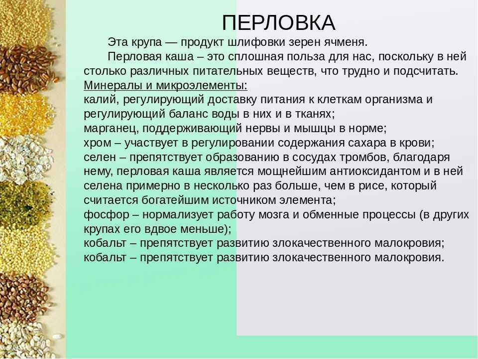 Крупа перловая: свойства, польза, вред, способы приготовления