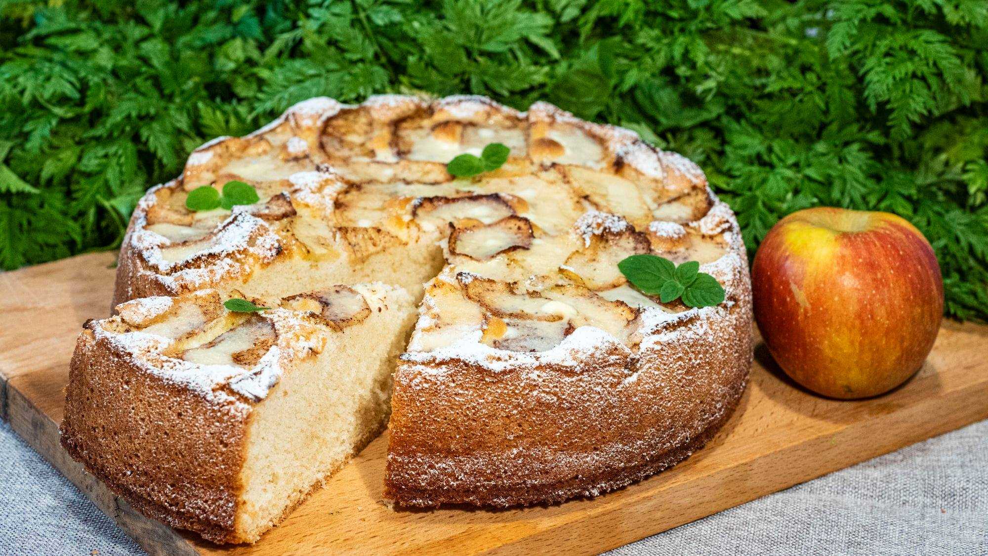 Простая шарлотка с яблоками в духовке пышная